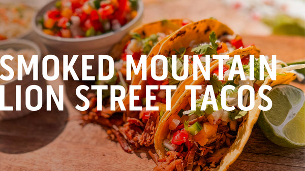 Sweet Tea Brined Smoked Mountain Lion Street Tacos with Peach Jalapeno Salsa