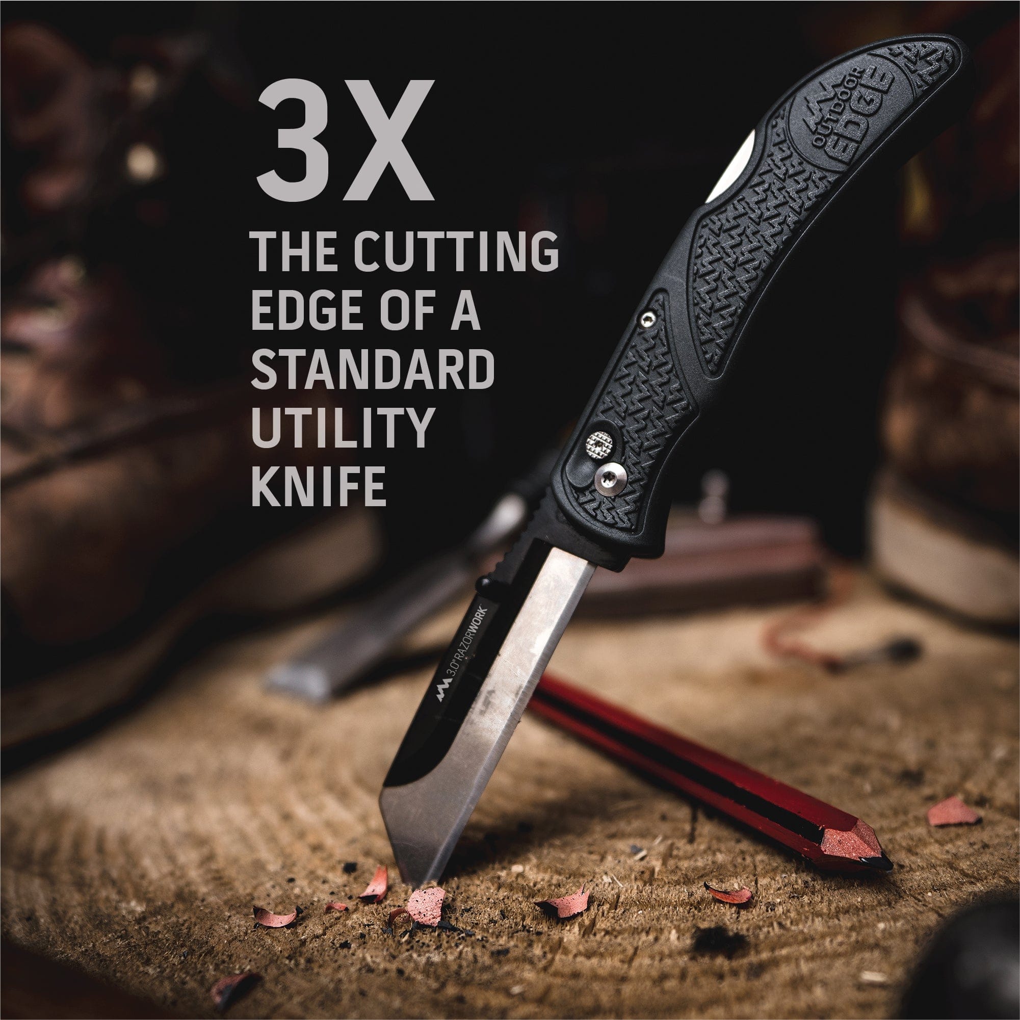 Outdoor Edge Onyx EDC Replaceable Blade Folding Pocket Knife for